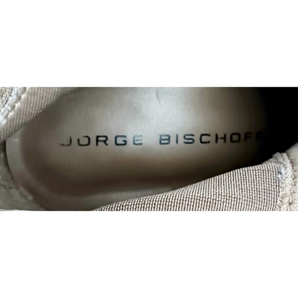 Jorge Bischoff Tan Leather Ankle Boot Gold Buckle Strap Block Heel Sz 6 - Picture 12 of 13